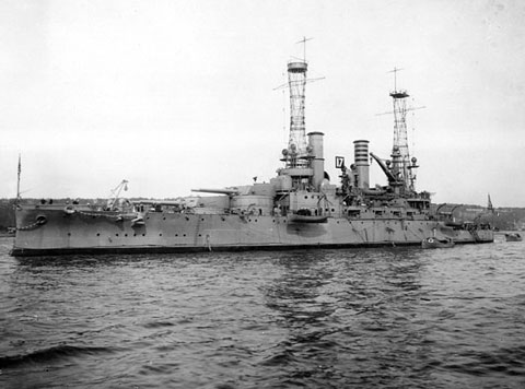 USS Michigan part of US navy fleet with Babcock Wilcox boilers in 1911