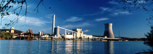 Zimmer plant view from river with Babcock Wilcox equipment in 1991