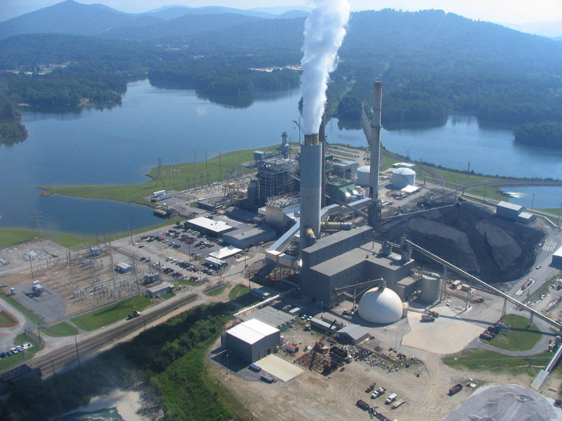 Asheville Station Units 1 2 Aerial View Wet Flue Case Study Babcock Wilcox