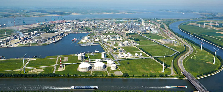 aerial view of belgium plant BW