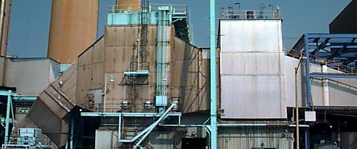 esp at power plant against blue sky
