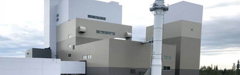 exterior of power plant shades of tan