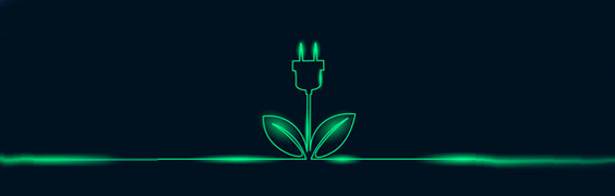 illustration of neon green flower with plug as bloom