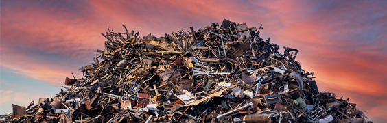 pile of garbage in landfill