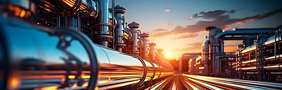 pipes leading to refinery