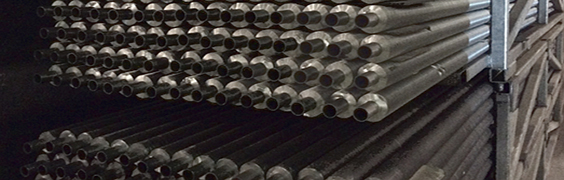 stacks of silver tubes