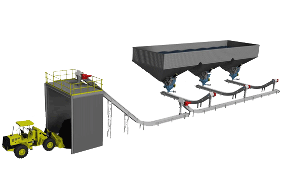 System designed to convey dewatered bottom ash from hopper through a series of compact SGCs for discharge into storage bunker