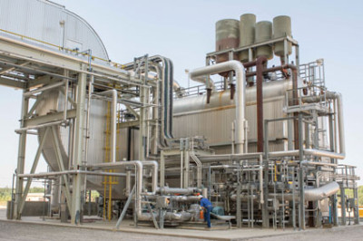 exterior of industrial boiler and plant engineer Babcock Wilcox