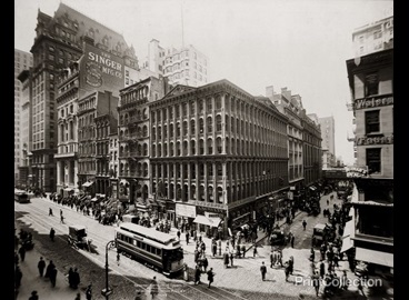 street corner in NYC in 1800s babcock wilcox offices