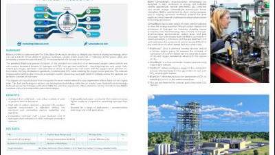 2 page magazine article depicting a woman working in a laboratory and an industrial facility