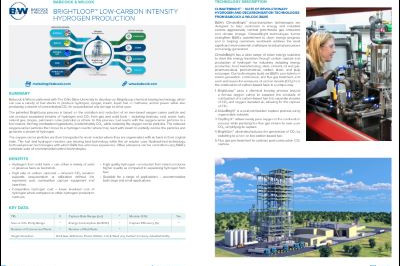 2 page magazine article depicting a woman working in a laboratory and an industrial facility