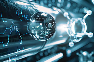 Abstract depiction of a hydrogen molecule