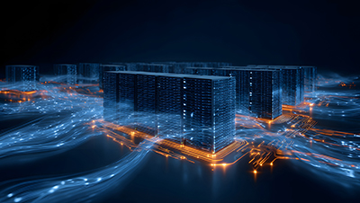 datacenter server with blue waves flowing 400x226