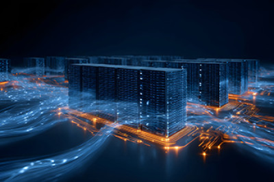 datacenter server with blue waves flowing 400x226