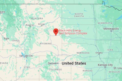 United States map showing the location of the Neil Simpson power plant in Wyoming