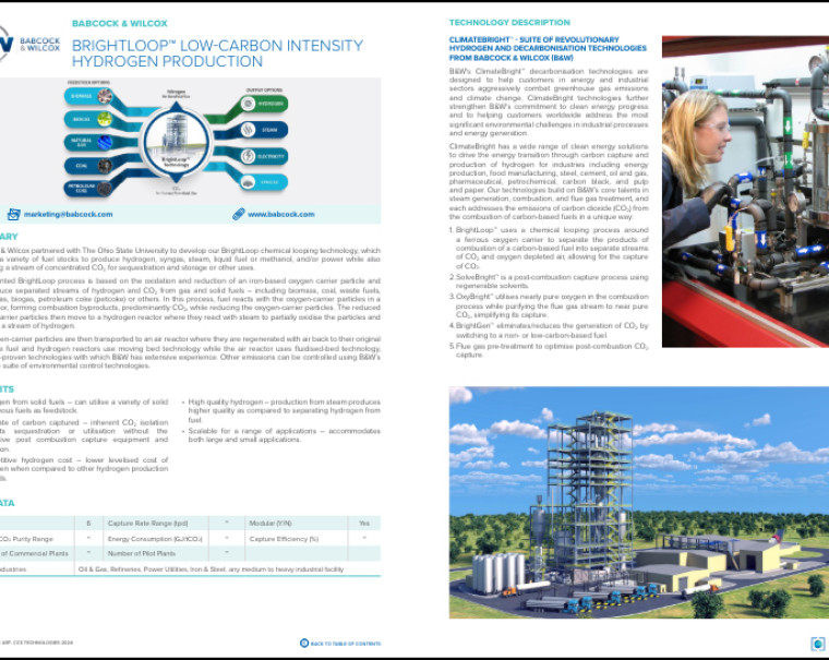 carbon capture magazine layout featuring brightloop