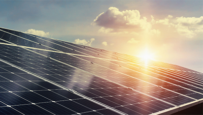 solar panels under the sunlight