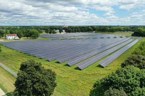 solar panels in field